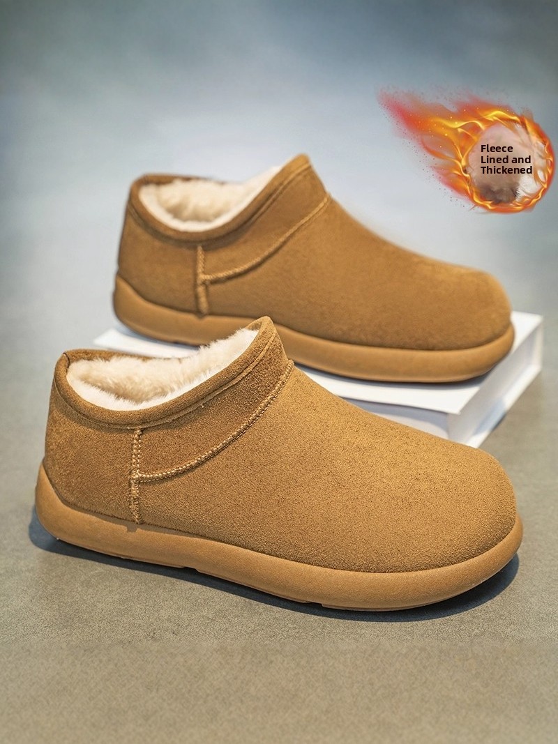 Snow Boot Fur Lined - Men's Winter Snow Boots Thickened Fleece