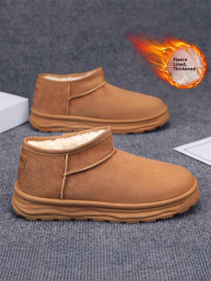 Snow Boot Fur Lined - Northeast Thickened Fleece Lined Leather And
