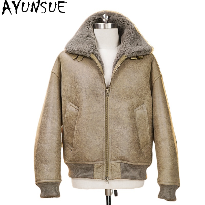 Winter Clothing Clearance - AYUNSUE High-end Natural Fur Coat Men