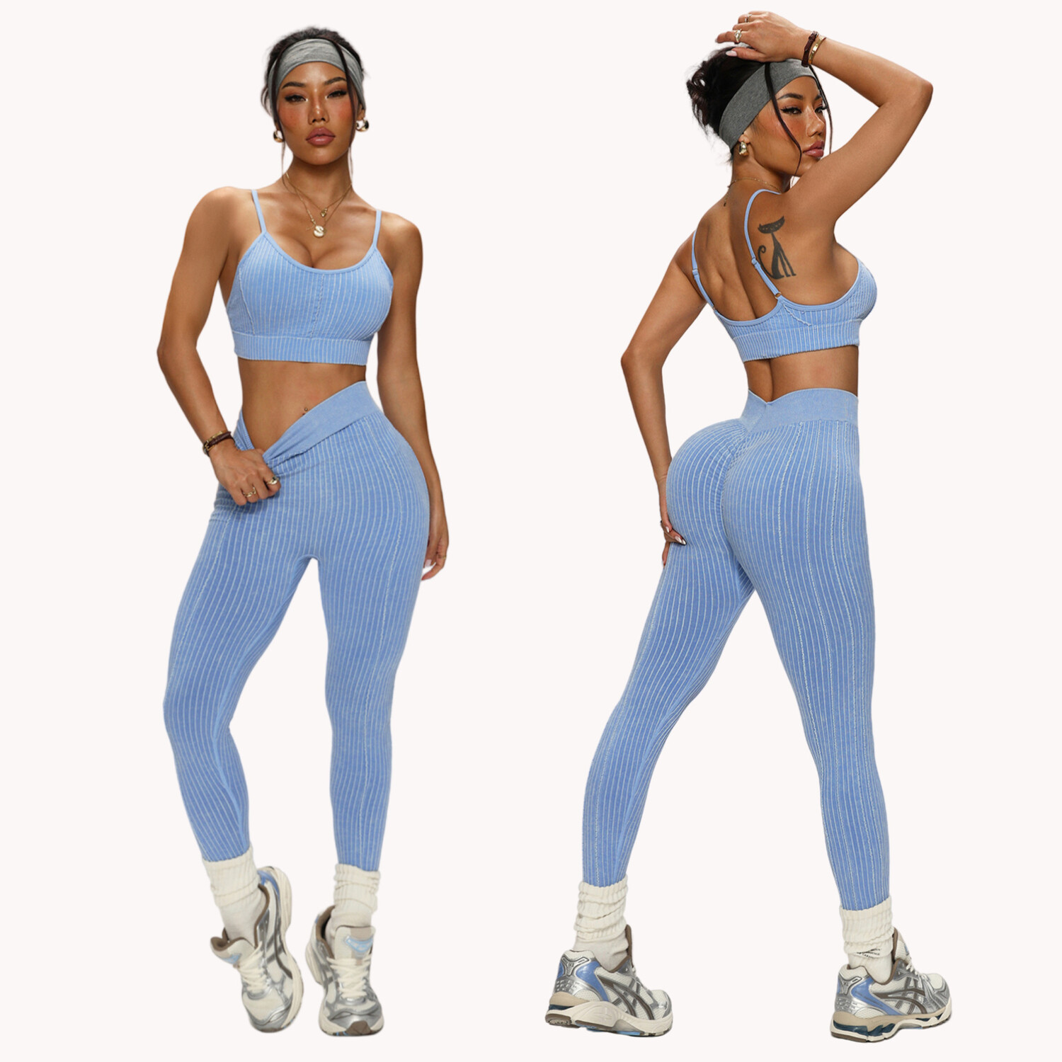Winter Clothing Clearance - Women's Seamless Yoga Pants Set Sand