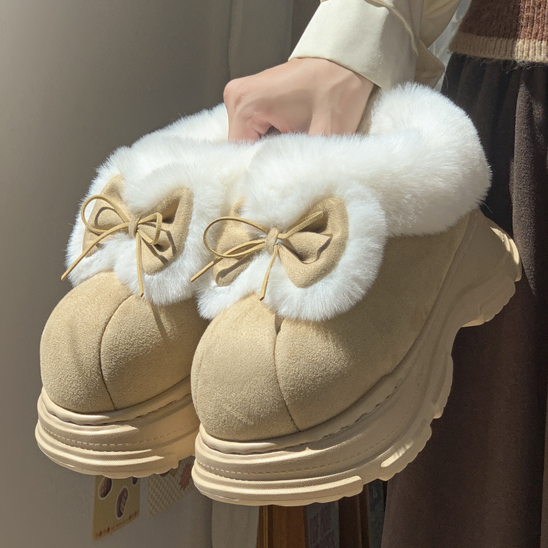 Warm Faux Fur Fluffy Slippers  - Winter Clothing Korea review and price