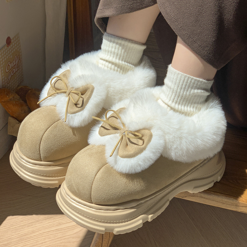 Warm Faux Fur Fluffy Slippers  - Winter Clothing Korea review and price