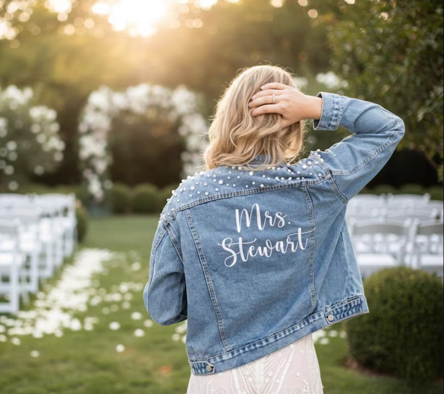 Custom Embroidered Bride Denim - Winter Clothing Color review and price