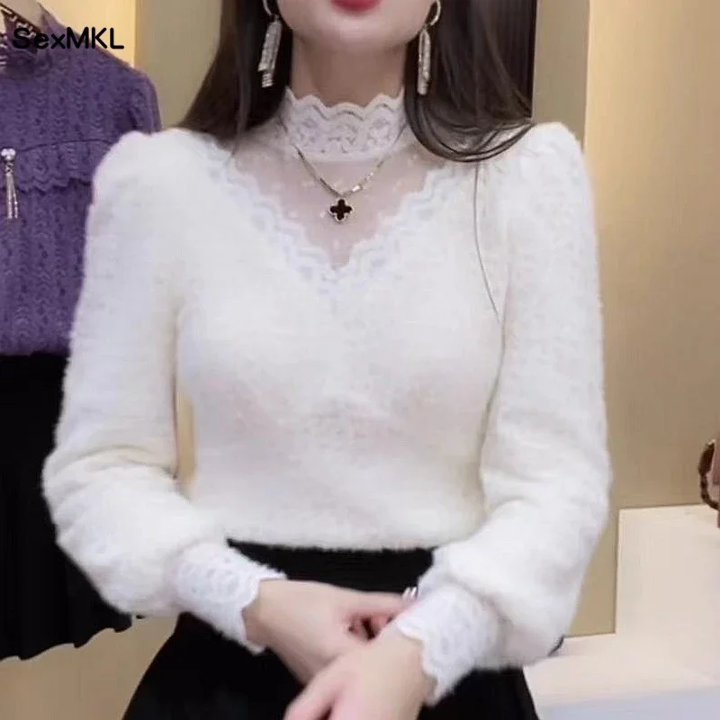 Autumn Winter Lace Tops Blouse - Winter Clothing Clearance review and price