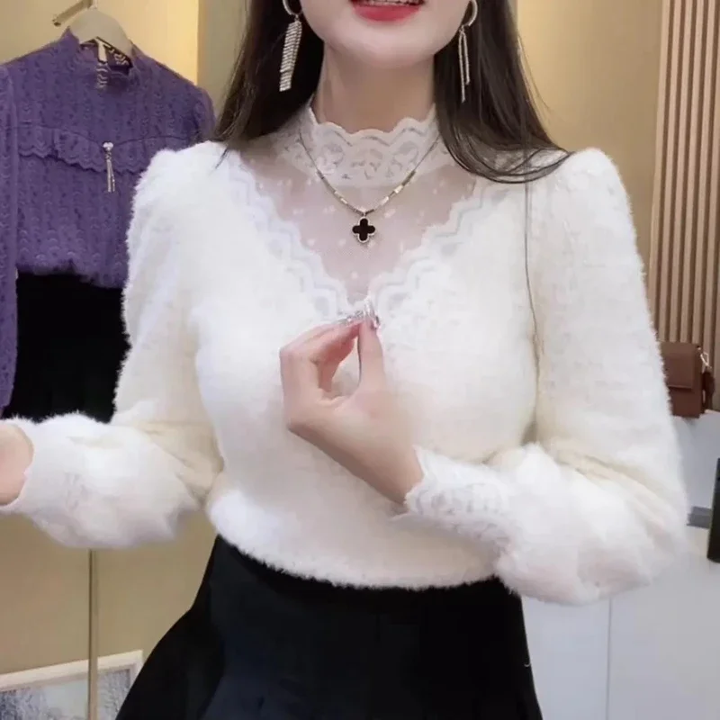 Autumn Winter Lace Tops Blouse - Winter Clothing Clearance review and price