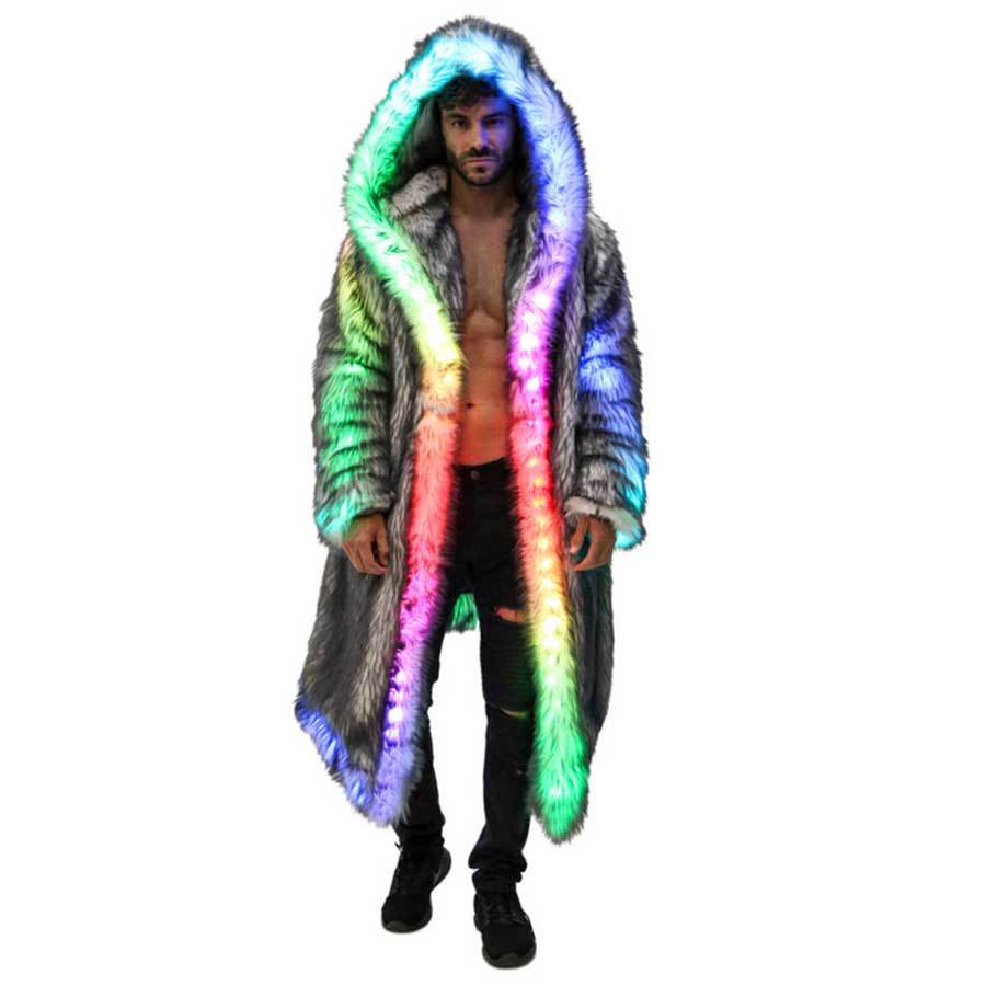 Faux Fur Coat Men Hooded Outer - Winter Clothing Clearance review and price