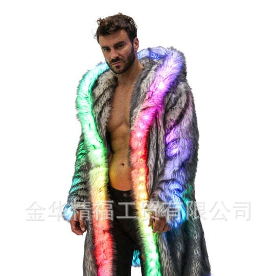 Faux Fur Coat Men Hooded Outer - Winter Clothing Clearance review and price