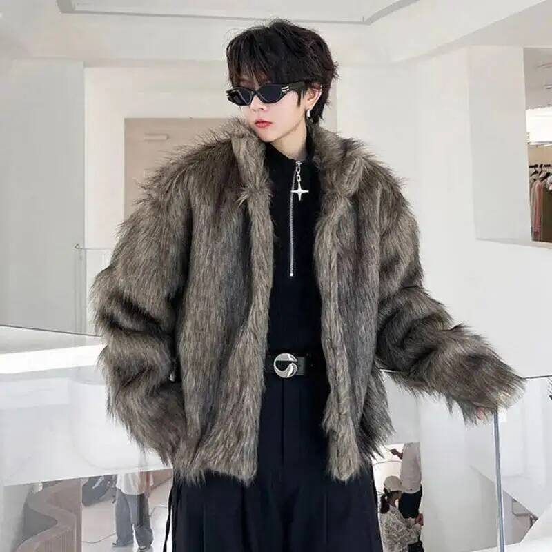 Korean Style Men's Faux Fur Ja - Winter Clothing Clearance review and price