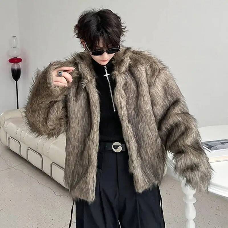 Korean Style Men's Faux Fur Ja - Winter Clothing Clearance review and price