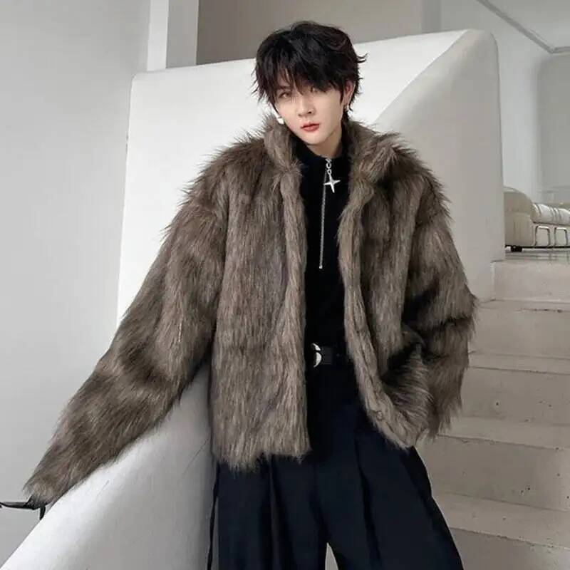 Korean Style Men's Faux Fur Ja - Winter Clothing Clearance review and price