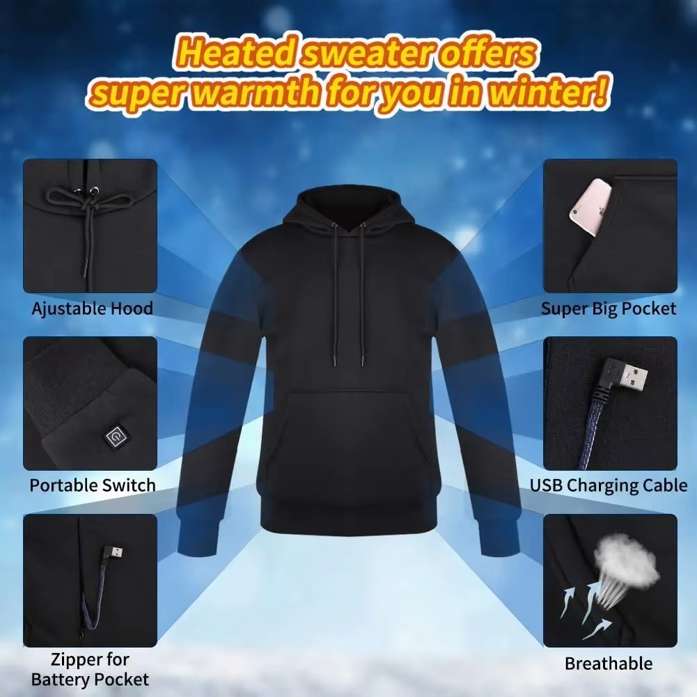 Women USB Heating Hoodies men  - Winter Clothing Clearance review and price