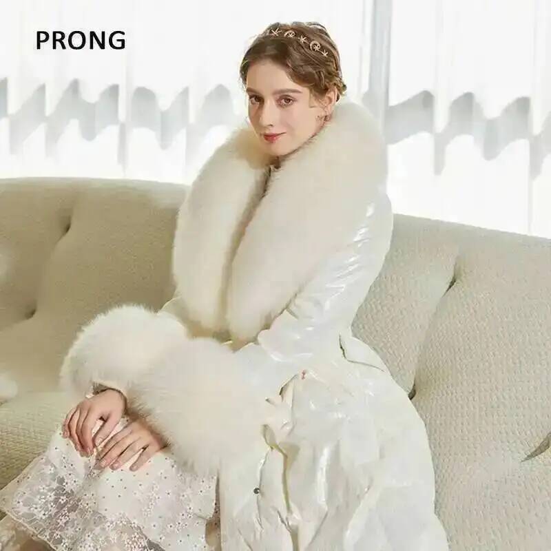 100% Real Fox Fur Collar Winte - Winter Clothing Color review and price