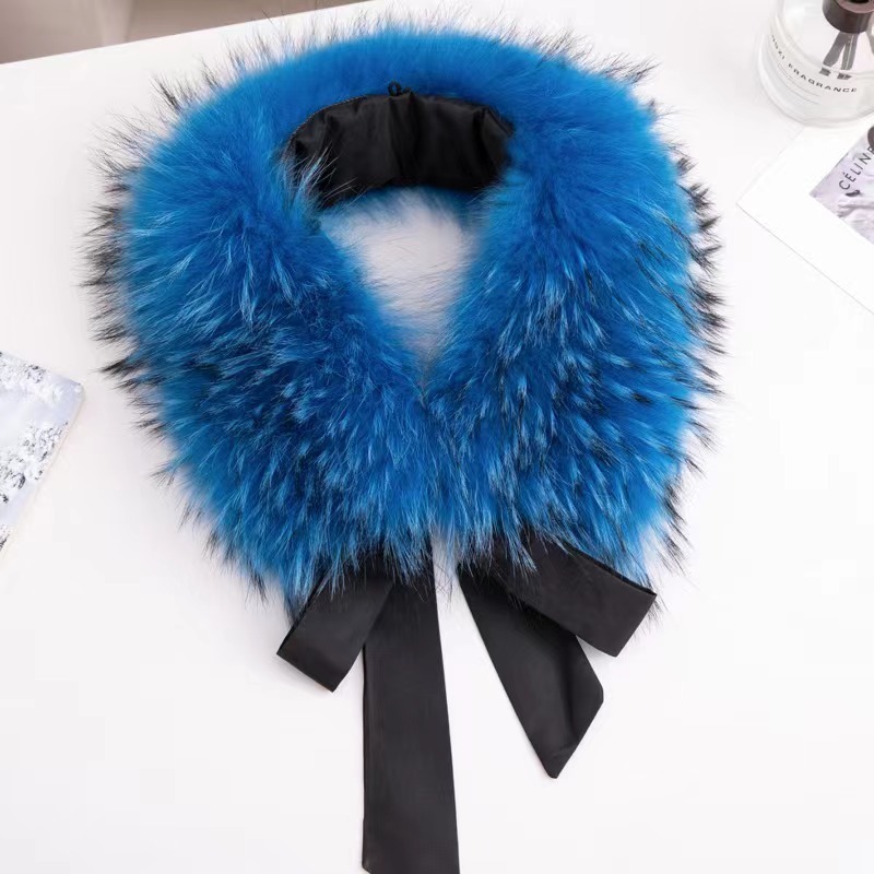 Natural Raccoon Fur Collar War - Winter Clothing Color review and price