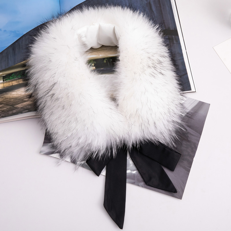 Natural Raccoon Fur Collar War - Winter Clothing Color review and price