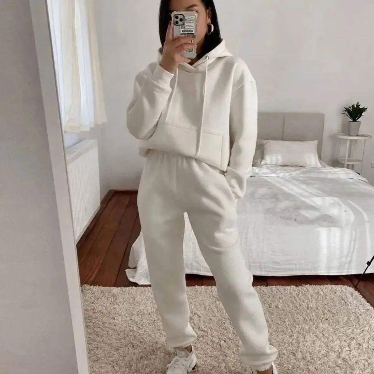 Women's Hooded Long Sved Pocke - Winter Clothing Color review and price